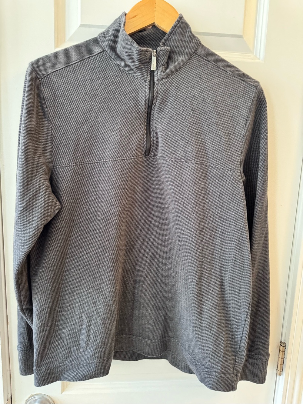 Perry Ellis Gray Half-Zip Pullover Sweater